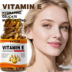 Vitamin E Deep Moisturizing Capsule Essence, Hydrates and Smooths Skin, Contains Plant-Based Squalane, Vitamin C, Deep Hydration and Brightening Skin Essence, 18 Capsules/30 Capsules/48 Capsules/60 Capsules/90 Capsules/120 Ca