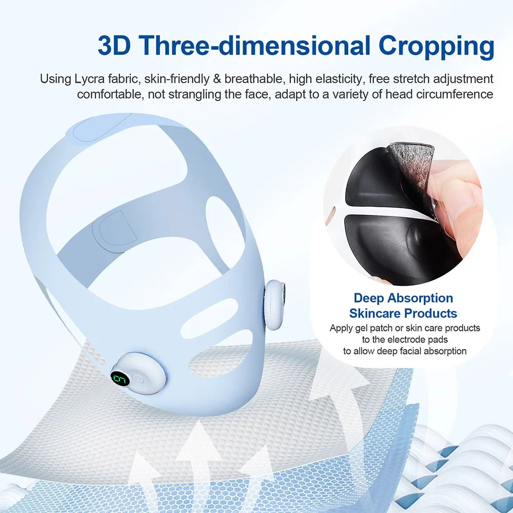 Facial EMS Lifting Machine Chin Cheek Slimming Strap Facial Shaping Massager Double Chin Removal V Line Lift Belt Skin Care Tool