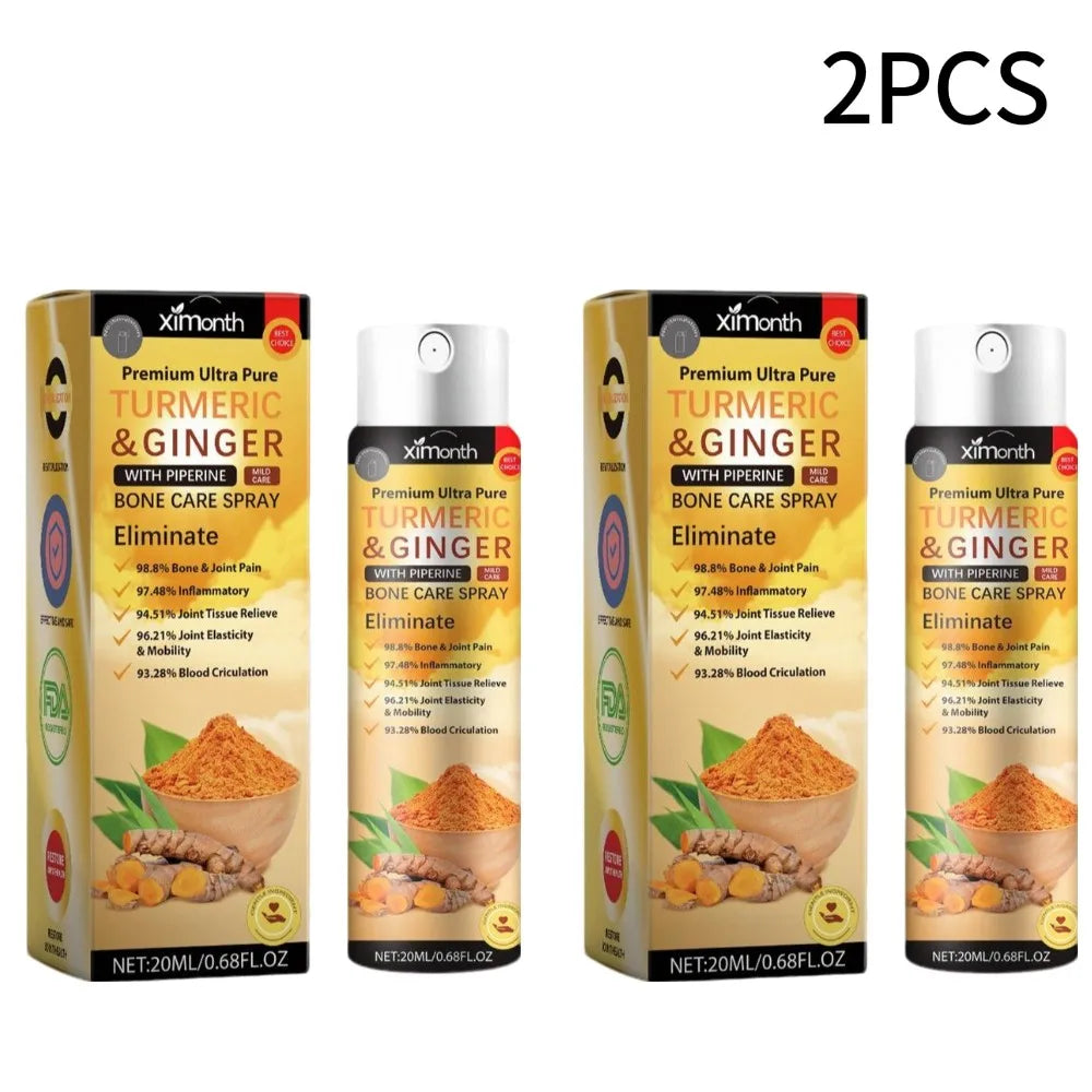 Ximonth Turmeric Ginger Joint Care Spray Natural Piperine Body Massage Mist Moisturizing External Skin Care Spray Nourish Joint