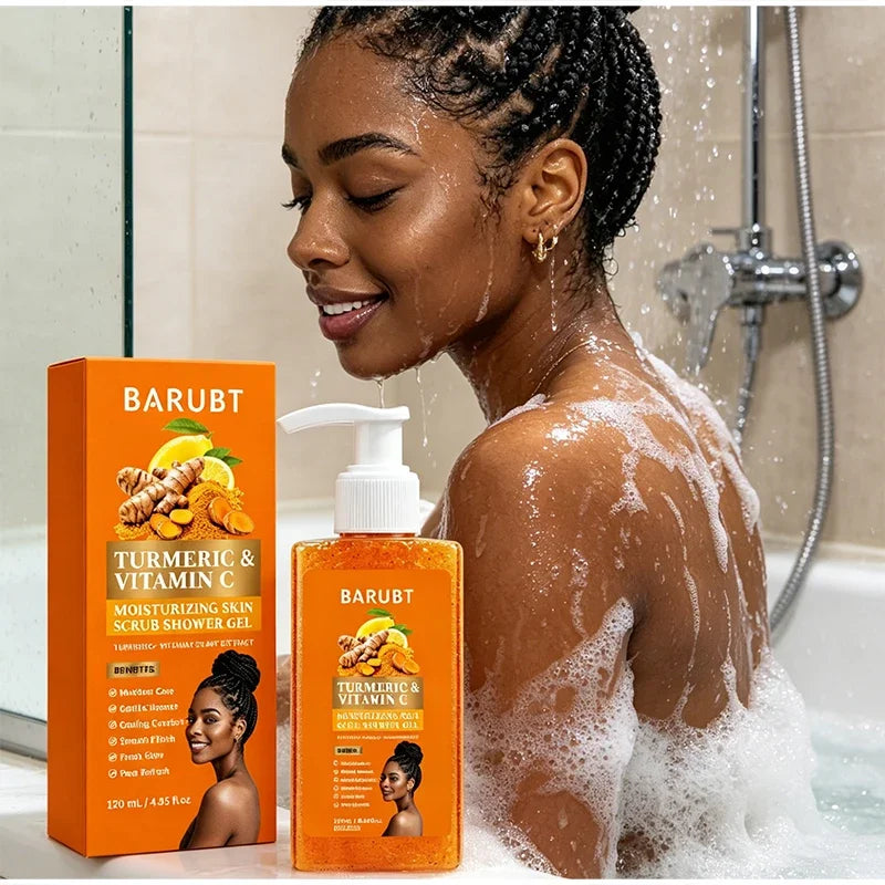 Turmeric Orange Vitamin C Body Wash Fresh Fragrance Shower Gel Moisturizing Brightening Exfoliating Deep Cleaning Smooth Skin