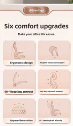 Ergonomic Home Office Chair, Comfortable Desk Chair for Students with Back Support, Long Sitting Study Chair