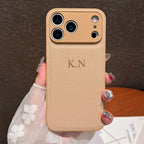 Personalized Luxury Customized Name 3D DIY Hot Engrave Faux Leather Phone Case For IPhone18 17 16 15 14 13 Pro Max Plus Air