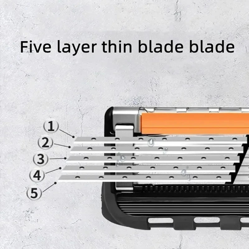 5-Layer Replaceable Safety Blades, Men's Manual Razor, Stainless Steel Blades, Suitable for Daily Facial Cleaning and Care
