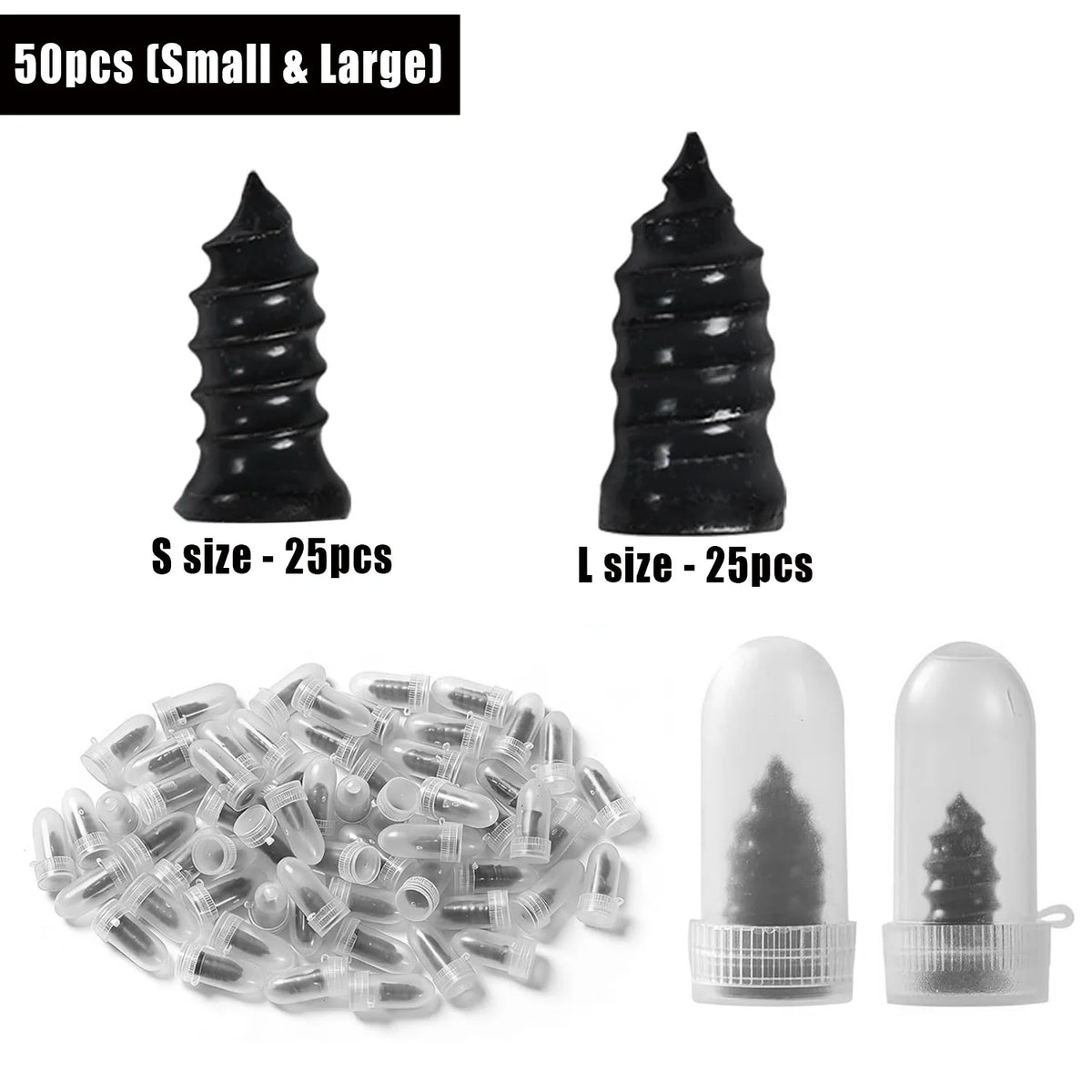 Spiral Tire Repair Plugs Rubber Screw Nails Puncture Patch Kit Quick Fix for Car Motorcycle Bike Vacuum Tires Tubeless
