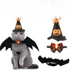 Halloween Pet Costume Set Cute Cat Cosplay Outfit Halloween Party Pet Dog Dress‑up Accessories Kitten Transformation Clothes