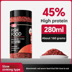 PAINTPET Bio-Mimetic Bloodworm Fish Food, Slow Sinking Protein Pellets for Tropical Fish, Universal Diet for Guppy, Tetra, Betta