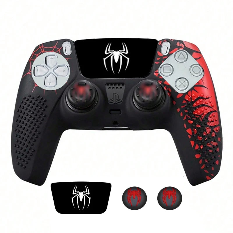 Para la funda del mando de PS5, carcasa de silicona antideslizante protectora compatible con el mando de PS5 con tapa de agarre para el pulgar