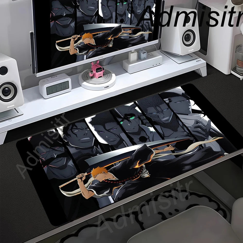 Bleach Kurosaki Ichigo Anime Mouse Pad Pc Gamer Accessories Desk Mats Rubber Carpet Mousepad Office Table Pads Gaming Mouse Mats