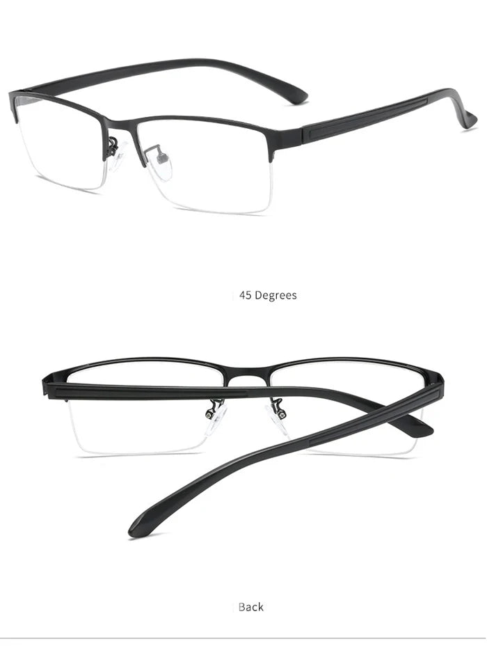 Semi-Rimless Steampunk Shortsighted Prescription Glasses Women Men Anti Blue Rays Computer Myopia Spectacles 0 -0.5 -0.75 To -6