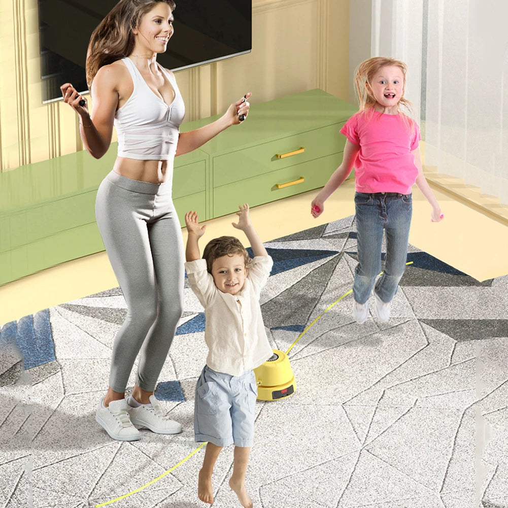 Electric Rope Skipping Machine Automatic Remote Control Jumping Rope Digital Counter Indoor Outdoor Exercise Toys Games for Kids