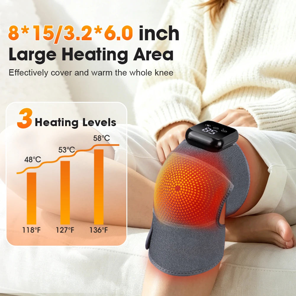 Electric Heating Shoulder Knee Massager with 3 Levels Vibration Muscle Relax Belt for Arm Enlarge Size for Shoulder