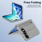 Pen Slot with Stylus Phone Case with Front Screen Protection For Apple iPhone Duo Folding Kickstand Shockproof Hinge Full Cover