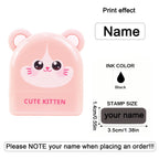 Personalized Cute Name Stamp Waterproof Clothing Label for Kids Self Ink Stamp for Kindergarten School Bags Custom Stamp