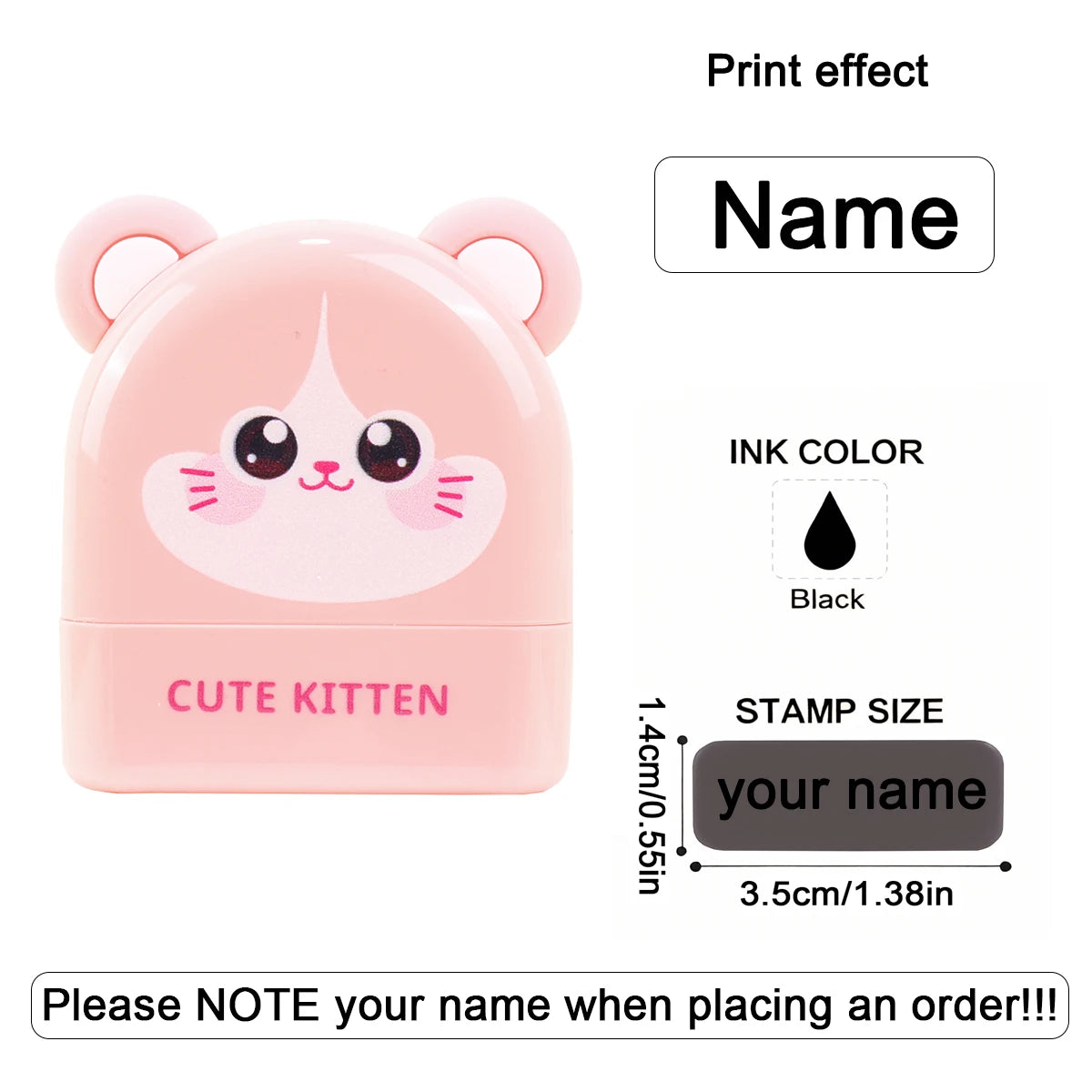 Personalized Cute Name Stamp Waterproof Clothing Label for Kids Self Ink Stamp for Kindergarten School Bags Custom Stamp