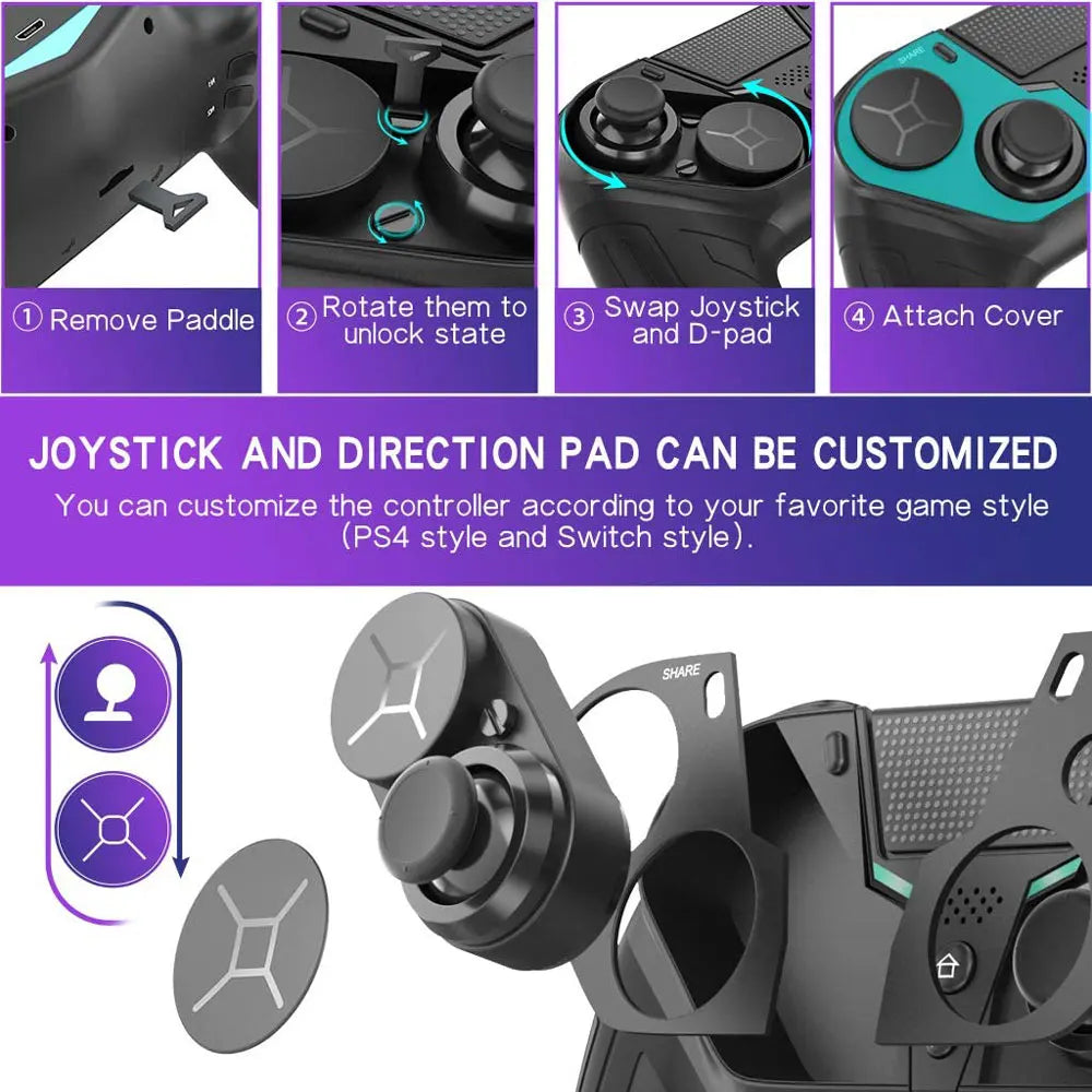 Mando Controlador PS4 PS3 PS Playstation 4 3 PC Control Inalámbrico Bluetooth Móvil Android TV Gamepad Gaming Joystick Teléfono