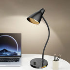 LED Desk Lamp Plug-In Knob Switch Five Level Dimming Desktop Reading Lamps Bedroom Dormitory  Clip Type Iron Bedside Desk Light