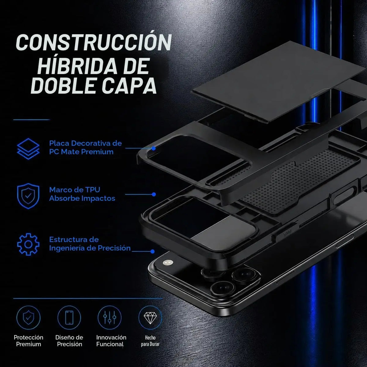 Case For iPhone 18 Pro Max 18 Pro 17 Pro Max 17 17e 16e Wallet Card Holder Slide Slot Slim Hard PC Heavy Duty Protective Cover