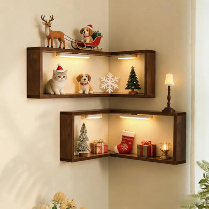 90° Corner Wall Shelf – Floating Display Rack