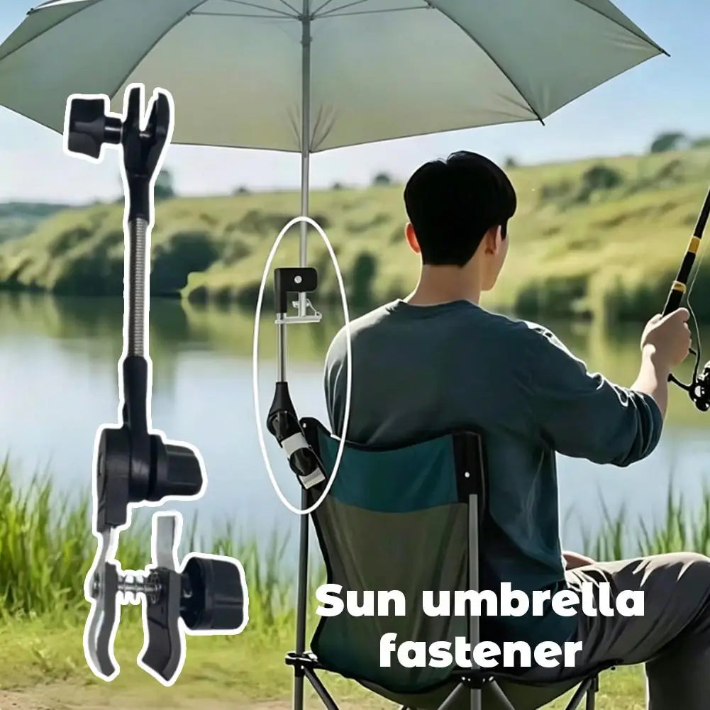 Fishing Umbrella Holder Sunshade Clamp 360 Degree Adjustable Bracket for 7-40mm Pole Outdoor Beach Camping