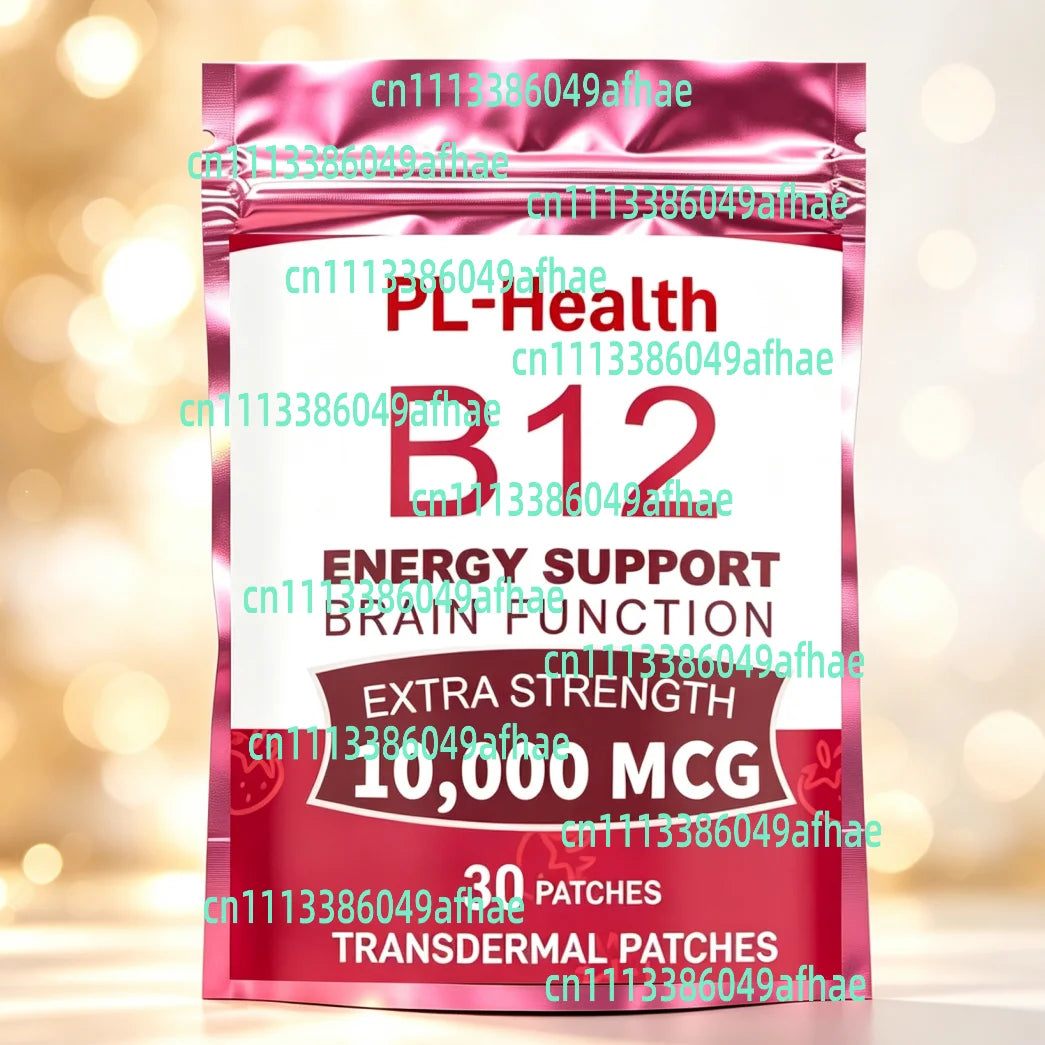 30 Patches B12 Vitamins 10,000 Mcg, Methylated Vitamin B12 Sublingual - Energy , , Metabolism & Brain Support