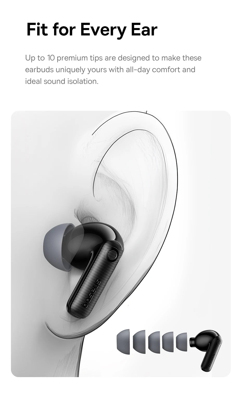 Baseus EP10 Pro ANC Wireless Earbuds Bluetooth 6.0 LDAC Hi Res IP55 12H 55H