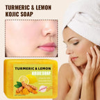 Turmeric Kojic Acid Lemon Soap Bar, Soap Bar Brighten Even Skin Vitamin E, Gentle Lemon Soap For Face,Body Wash