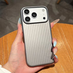 Luxury Phone Case For iPhone 18 17 Pro Max 16 15 14 Plus 13 12 Slim Matte Luggage Striped Textured Corrugated Shockproof Cover