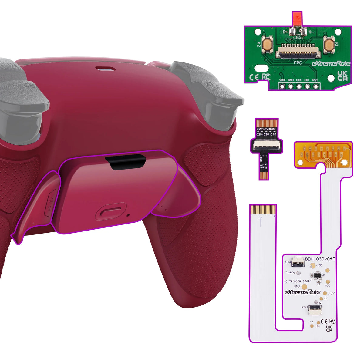 eXtremeRate Back Paddles Programable RISE V3 Remap Kit for ps5 Controller BDM-030/040/050, Upgrade Board Back Shell Back Button