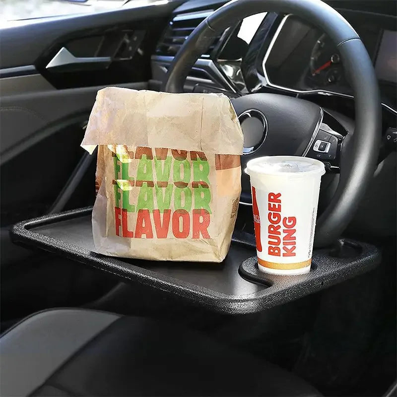 Car Steering Wheel Dining Table Tray Car Table Car Multi-functional Dinner Plate Steering Wheel Rack Plastic Card Table