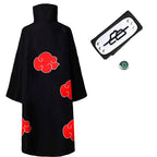 Bilibili Anime Akatsuki Deidara Cosplay Ninja Costume Uchiha Itachi Red Cloud Cloak Robe Cloak Headband Props Halloween Clothes