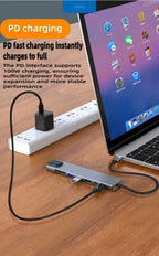 NEW USB C Hub 8In1 7In1 Type C Docking Station with USB3.0/2.0 HDMI SD/TF Card Reader PD Fast Charge for MacBook Notebook Laptop