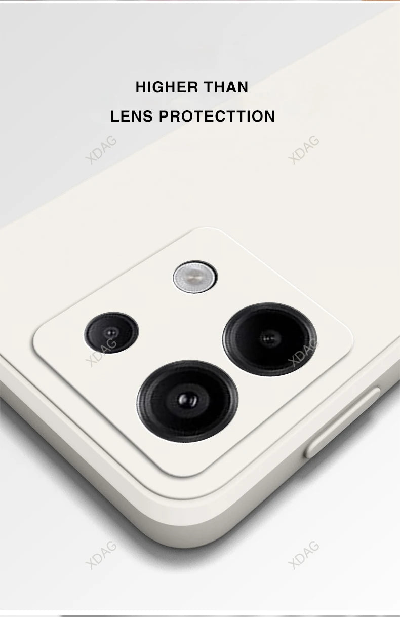 Original Square Liquid Silicone Phone Case for Xiaomi Poco X6 PocoX6 Pro 5G Lens Protection Soft Couples Cover Thin Fundas Coque