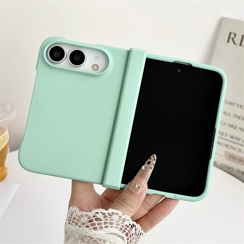 Luxury Skin Feel Frosted Matte Fold Phone Case For iPhone Duo Ultra 18 Fold Hinge Protective Ultra-thin PC Shockproof Hard Cover
