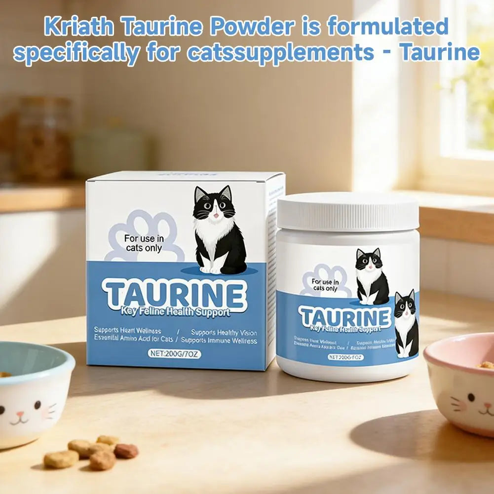 200g Taurine Powder for Cats – Essential Amino Acid Supplement for Heart Health & Function, Supports Cardiac Muscle Health Care