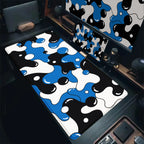 Gaming Mouse Pads Large Size Table Pad Blue White Strata Liquid Mouse Pad Computer Play Mat Leather Mouse Pad Keyboard Desk Mat