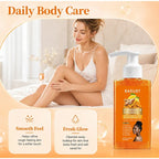 Turmeric Orange Vitamin C Body Wash Fresh Fragrance Shower Gel Moisturizing Brightening Exfoliating Deep Cleaning Smooth Skin