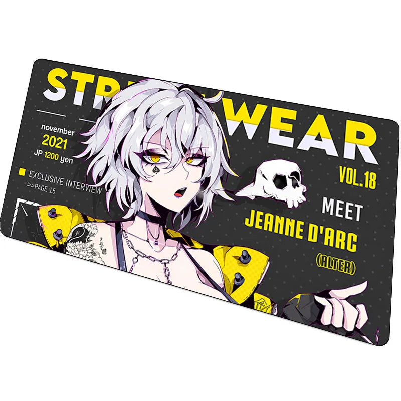 Computer Desk Mat Anime Girl Leather Mouse Pad Kawaii Office Extended Mousepad Gaming Accessories Non-slip HD Printing Carpet