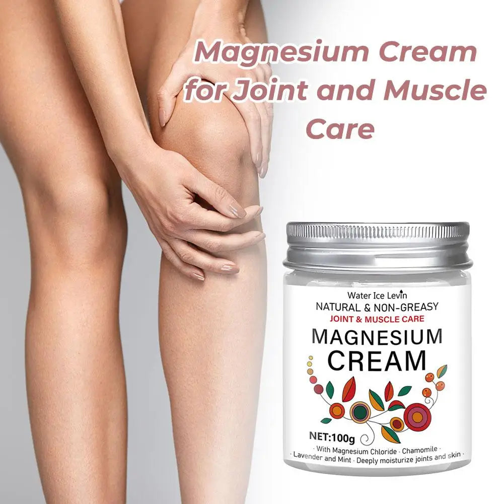Non-Greasy 100g Magnesium Joint & Muscle Care Cream Nourishes/Moisturizes, Daily Use Boosts Elastic Skin Chamomile, Lavender