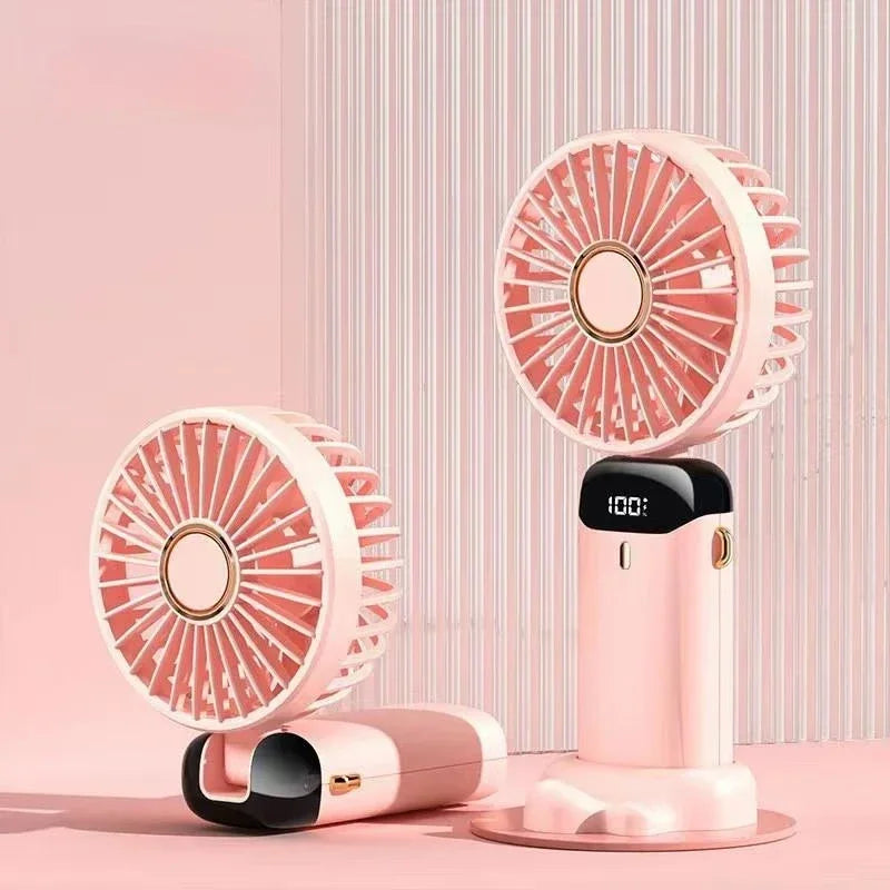 Mini Aromatherapy Handheld Fan 5 Speed Rechargeable Adjustable LED Display