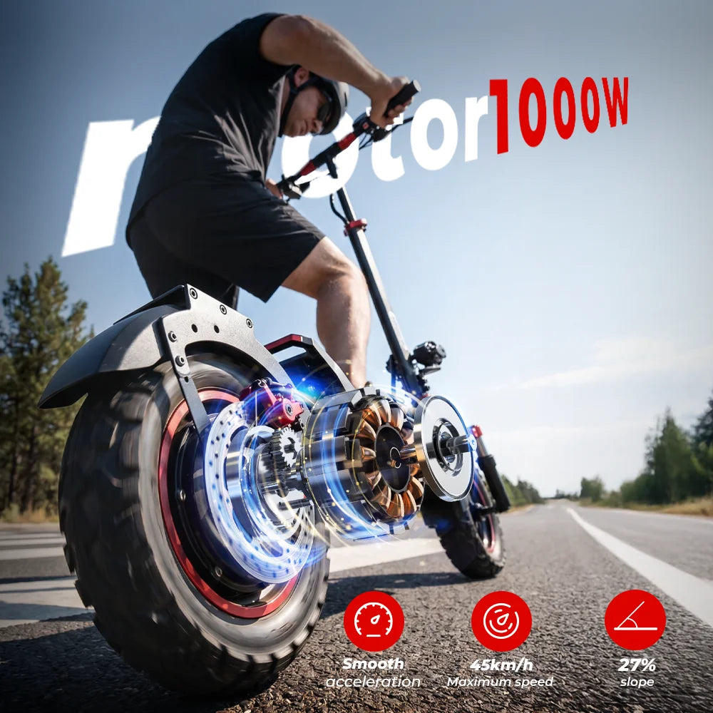 iScooter iX5s Electric Scooter 15Ah 1000W Powerful Kick Scooter Anti-skid Off Road Pneumatic Tire 65km Range 45km/h eScooter