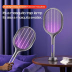 Telescopic Electric Mosquito Swatter & UV Trap Lamp, Extendable 109cm, Safe Physical Killer, Rechargeable, Wall Mount No Gap