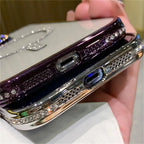 New Fashion Glitter Diamond Transparent Case For iPhone 16 15 14 13 17 12 18 Pro Max Plus Magnetic Wireless Charge Bumper Cover