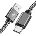 Nylon Data Cable Fast Charger USB A to Type C Charging Cable For Huawei Samsung Android Phone TypeC Charging Device 1M 2M 3M
