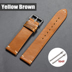 18mm 20mm 22mm Vintage Oil Wax Leather Watchband 19mm 21mm 24mm Universal Stitching Cowhide Strap for Seiko for Omega Watch Band