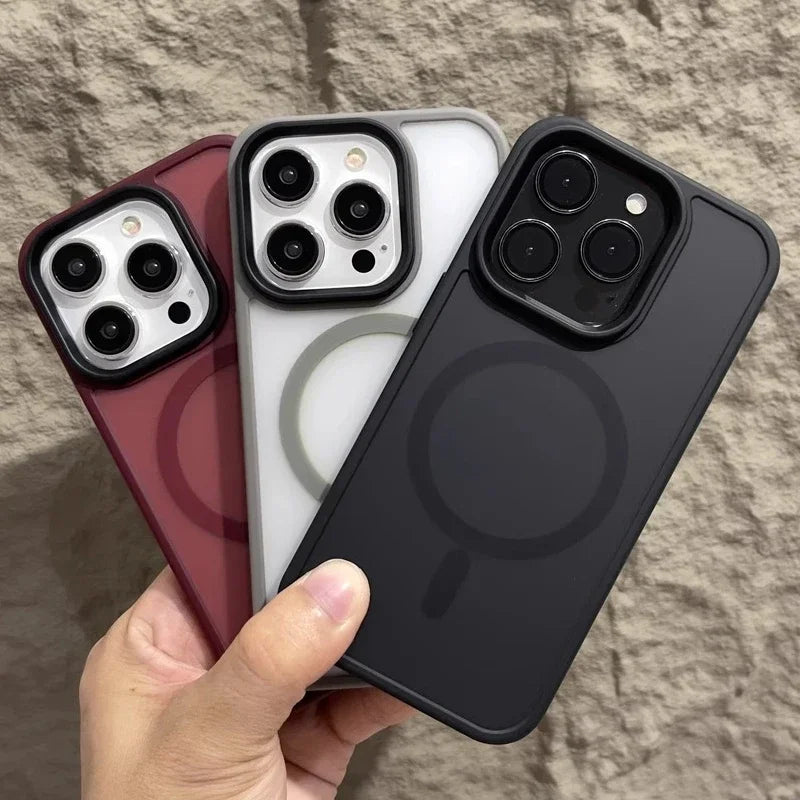 Matte Magnetic Original Phone Case For iPhone 18 Air 17 16 15 14 12 11 13 Pro Max 16e Plus For Magsafe Wireless Charging Cover