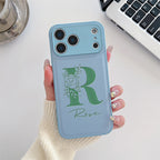 Personalized Custom Name Initial Custom Big Letter with Flowers Design Phone Case for iPhone18 17 16 15 14 13 Pro Max Plus Air