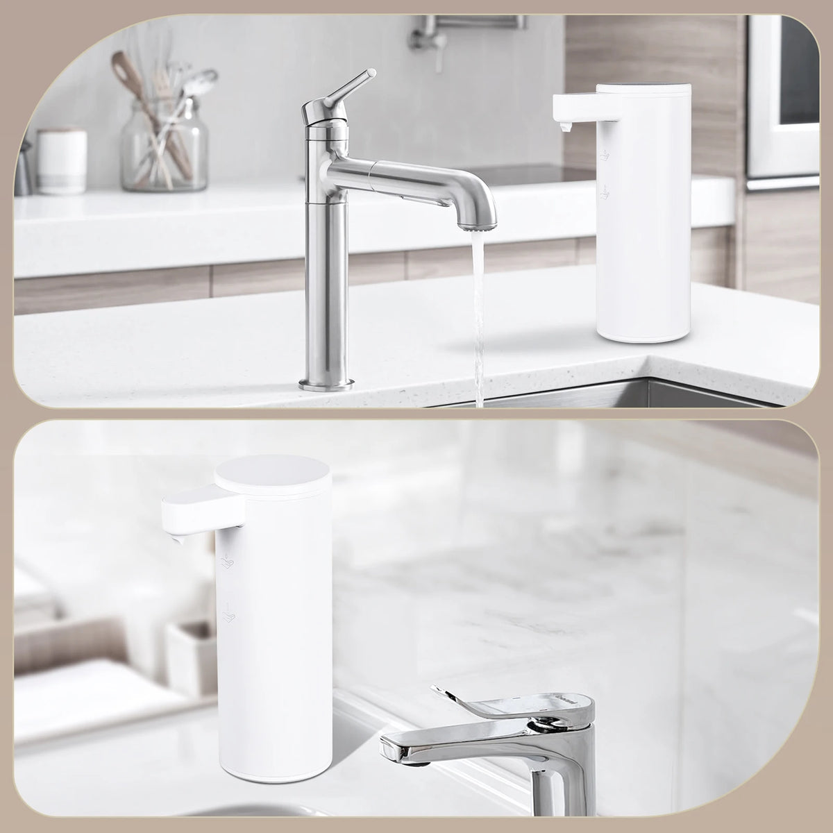  Automatic Soap Dispenser Stainless Touchless Rechargeable Hand Sanitizer Shampoo Detergent Dispenser for Kitchen Bathroom Toil