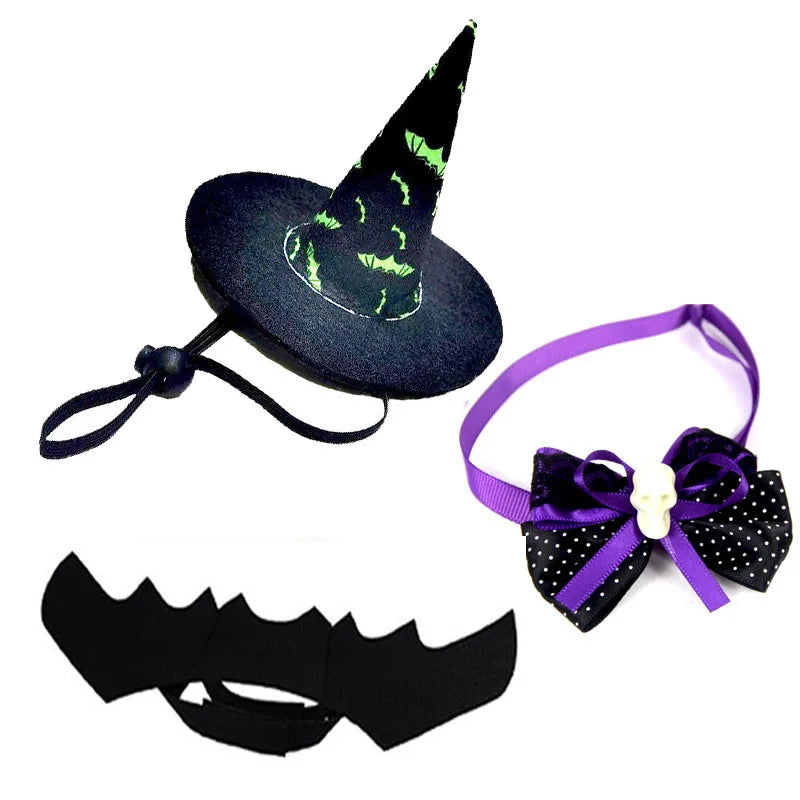 Halloween Pet Costume Set Cute Cat Cosplay Outfit Halloween Party Pet Dog Dress‑up Accessories Kitten Transformation Clothes
