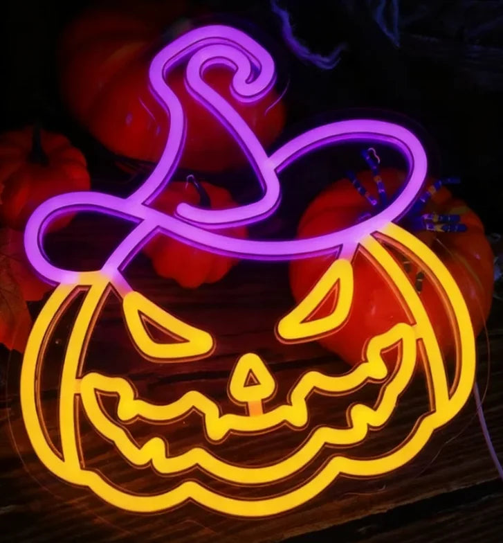 Halloween Bat Spirit LED Neon Wall Decor for Party Gift - Terrifying Atmosphere - USB or Battery Powered