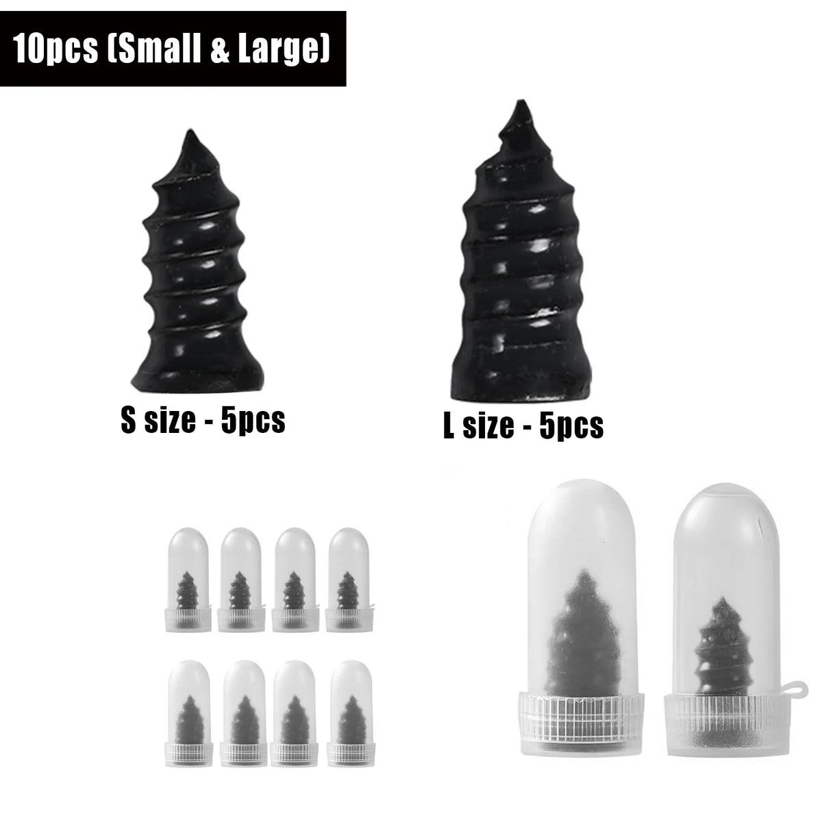 Spiral Tire Repair Plugs Rubber Screw Nails Puncture Patch Kit Quick Fix for Car Motorcycle Bike Vacuum Tires Tubeless